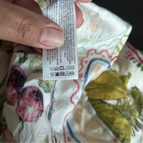 Primark Dress 14 Mini Puff Sleeve Flutter Hem Tropical Fruit Colorful Print - Picture 13 of 13